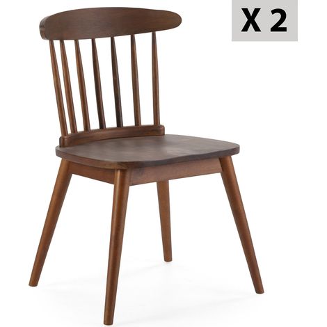 Pack 2 sedie Ben in legno color noce