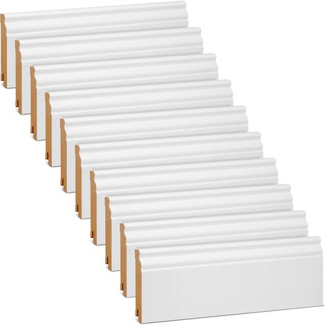 Plinthe MDF blanc RAL9016 profil Hamburger 19x100mm – 24m