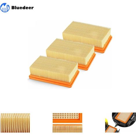 Crediri - Paquete de 3 filtros plisados planos de repuesto para aspiradoras en seco y húmedo Karcher MV4, MV5, MV6, WD4, WD5, WD6, WD4P, WD5P y WD6P - Reemplaza 2.863-005.0 Thsinde (1/5)