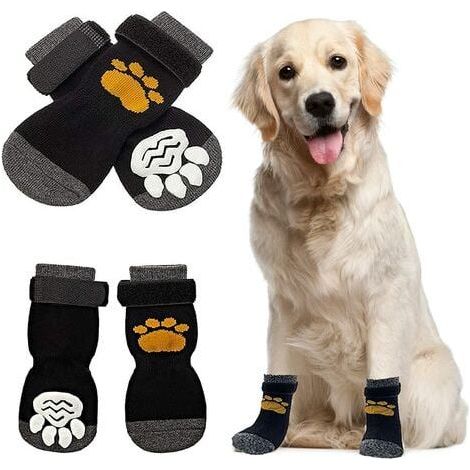 Non-slip dog socks, indoor non-slip dog socks, 2 pairs, dog socks, paw protection, dog shoes with adjustable straps, traction control (1/5)