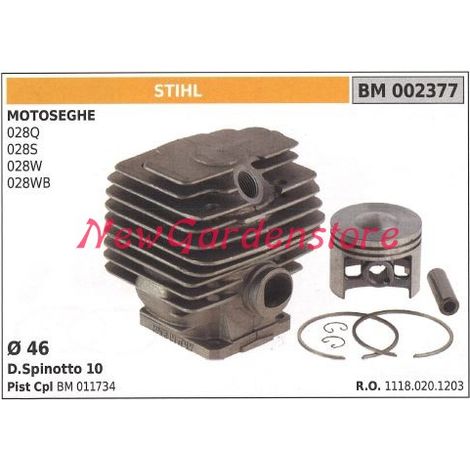 Cilindro pistone segmenti STIHL motore motosega 028Q 028S 028W 028WB 002377