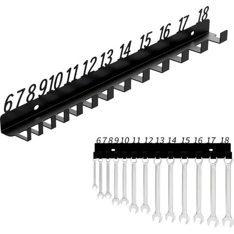 Porte Outils Mural, Rangement Outils Mural, Support Tournevis avec Code Numérique, Panneau Murale Outil Convient à Différentes Tailles de Clés, Etagere Murale Garage, Facile à Classer, Métal, Noir (1/5)
