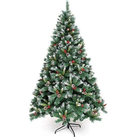 Sapin artificiel 152 cm Coocheer – 450 branches en épicéa réaliste, support métal pliable, usage intérieur/extérieur, montage rapide (1/5)