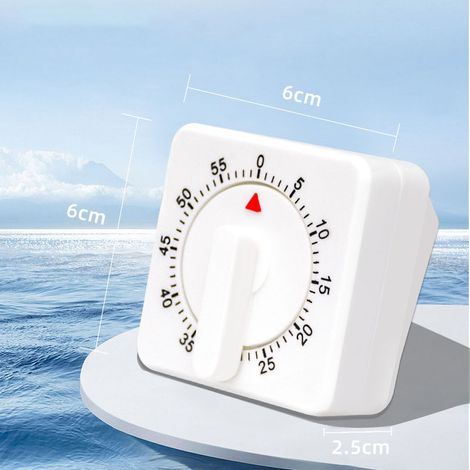 Minuteur de cuisine mécanique portable, minuteur de cuisine mécanique de 60 minutes/1 heure avec fonctions d'alarme et de compte à rebours. (1/4)