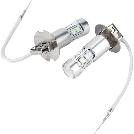 Kit de 2 bombillas LED para faros delanteros de coche SUNXURY de 100 W, 1200 lúmenes y 8000 K, para faros antiniebla y luces de circulación diurna (H3) (1/5)