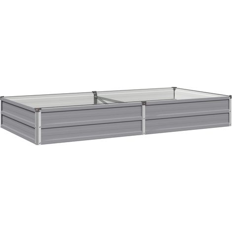 Jardin surélevé Gris 160 x 80 x 24 cm acier laminé à froid – aménagement extérieur