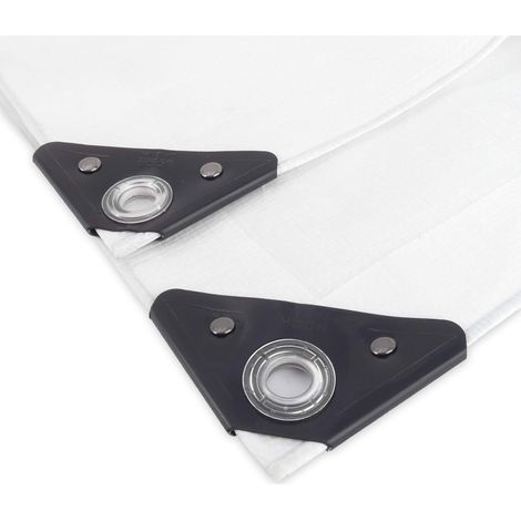 Noor Super 0400408SXXNW - Telo occhiellato, Impermeabile, Colore: Bianco, 200 g/m², Dimensioni: 4 x 8 m