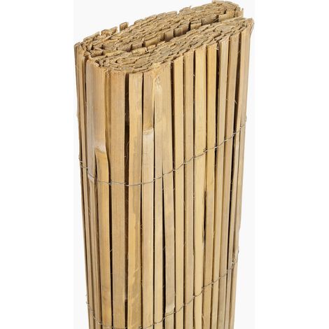 Linxor – Canisse en bambou refendu 2 x 5 m – Brise vue occultant 60% – Maillage en fil de fer galvanisé – Pour jardin et balcon