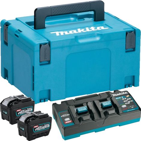 Makita 40V XGT Power Source Kit 2 x BL4080F 8.0Ah Batteries DC40RB Dual Charger