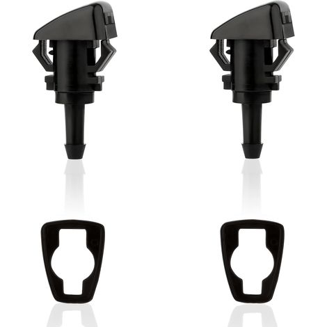 2pcs Front Washer Nozzles, Black Plastic Wiper Nozzle Spray Wiper Nozzle Compatible with Dodge Jeep (1/5)