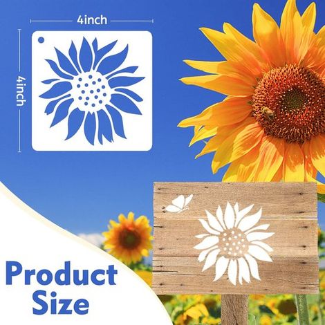 50 piezas，Plantillas para pintar，Plantillas de flores，Motivos florales reutilizables，Plantillas de 10 x 10 cm，Aptas para madera，tela (1/4)
