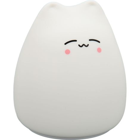 Lampe chat en silicone avec mode respiration 7 couleurs, lumière blanche chaude, commande tactile mignonne, veilleuse, lampe de table chat aux yeux plissés, idéale pour la chambre de bébé.