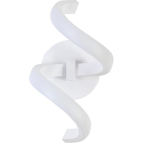 Applique LED da Parete 12W 960 Lumen, Selezione Colore Luce Calda/Naturale/Fredda, Design Curvo Bianco Moderno per Interni, 337x180x150mm, IP20