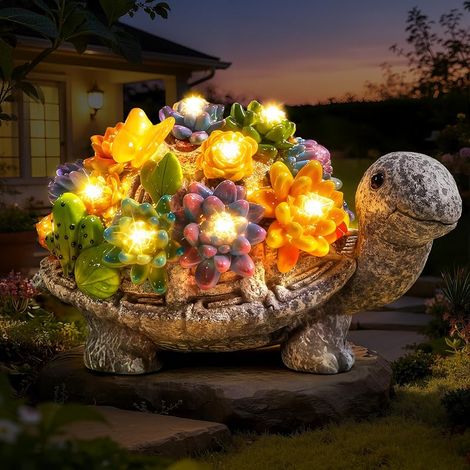 Statue de jardin solaire résistante aux intempéries - Charmante décoration de jardin pour l'extérieur et le balcon - Décoration de jardin et balcon avec 8 LED (1/5)