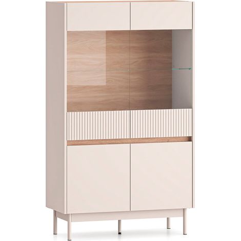 Vaisselier 4 portes Connie Cachemire et Bois (1/5)