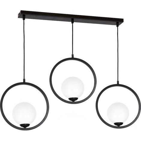 Lampadario Milagro Boston 3xE14 40W nero/bianco vetro (1/5)