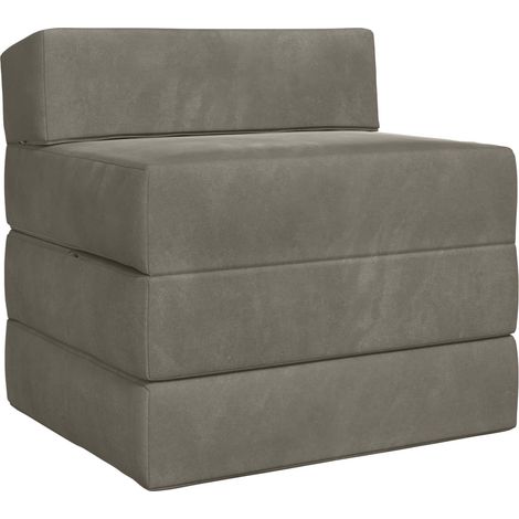 Foldable Sofa Bed Light Grey 200 x 70 x 15 cm Velvet vidaXL