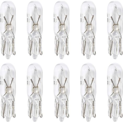 10 x 12 V T5 W1.2 W LED Incandescent White Light for Car Dashboard Car Interior Meter Indicator Incandescent Replacement for Car, Motorcycle, Truck (1/5)