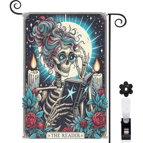 Drapeau de jardin Bienvenue en toile double face 30 x 45 cm décoratif et élégant décoration saisonnière pour jardin (1/5)