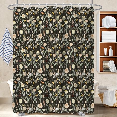 Rideau douche imperméable polyester 180x180 poids lesté bâche de douche pour salon de coiffure (1/5)
