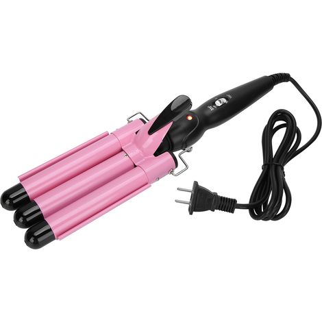 Bâton à friser 3 barils réglable, fer à boucler ondulateur crêpeur, outil coiffure 110V240V prise US 22mm (1/5)