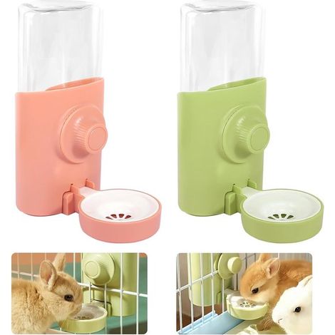 Automatische Trinkbrunnen für Kaninchen und Kleintiere, 2-teiliges Set, 600 ml, hängende Wasserflaschen. (1/5)