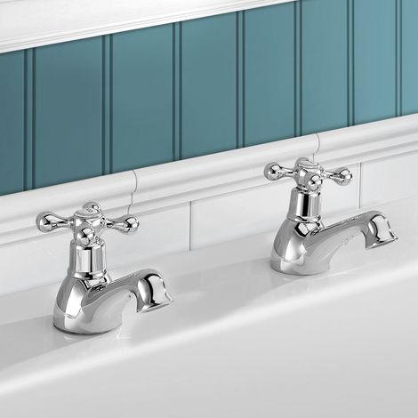 Stafford Victorian Traditional Hot and Cold Twin Bath Taps (1/3)