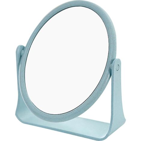 2pièces Miroirs De Maquillage Miroir Cosmétique Rotatif Chic Bleu Et Bleu pour Coiffeuses (1/5)