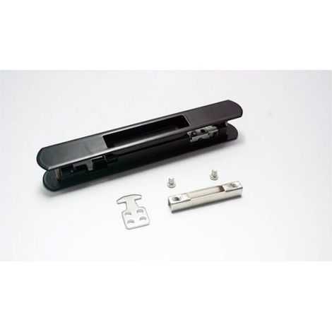 Verrou Pour Porte Coulissante - Crochet Double Face - Acier Inoxydable - Noir - Pour Portes Et Fenêtres En Verre - 1 Pièce (1/4)