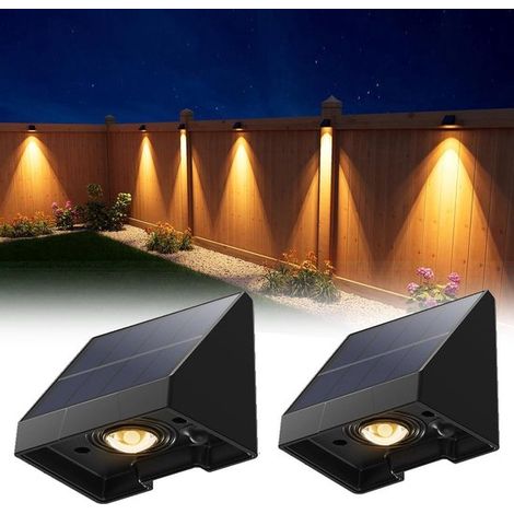 Paquete de 12 luces solares decorativas para cercas，Iluminación LED exterior impermeable con energía solar y luz blanca cálida，6,6 x 5,8 x 5,1 cm (1/5)