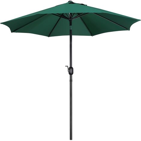 Yaheetech Parasol de Jardin Extérieur Parasol Inclinable avec Cadre en Métal Protection Solaire pour Jardin Terrasse Patio Piscine Plage Balcon Φ261 cm Vert Foncé (1/5)