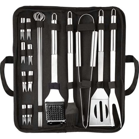 MINKUROW Set Di Posate Per Griglia, Accessori Per Griglia Da 20 Pezzi, Set Di Attrezzi Per Barbecue Di Alta Qualità Per Custodia Da Trasporto, Custodia Per Griglia In Acciaio Inossidabile, Set Per Gri (1/5)