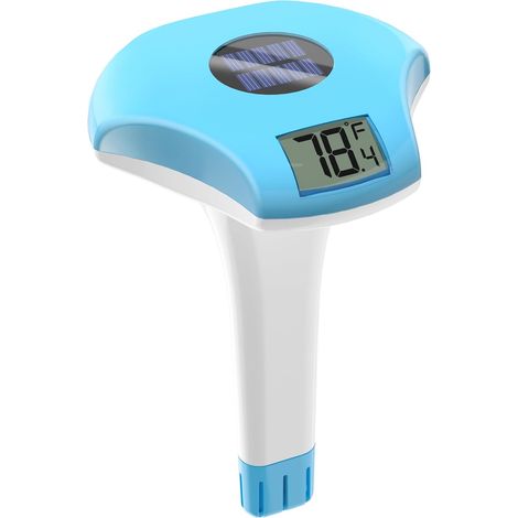 Solaire Thermometre Piscine Flottant, avec LCD Grand Écran Numérique Facile à Lire, Étanchéité IPX8 et est Économe en Énergie. Pour Piscines, bain de glace, Jacuzzis