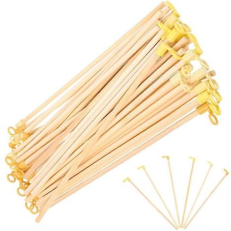 Lot de 50 bâtons de lanterne portatifs en bois avec longs manches, accessoires de bricolage-26.5X2.7X1.3CM (1/3)