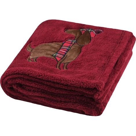 Plaid douillet 130 x 150 cm Chien rouge (1/4)
