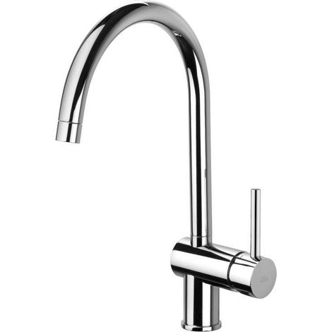 Mezclador de fregadero de cocina con caño giratorio redondo Paffoni Light LIG280CR  Cromo