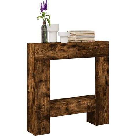 Kaminumrandung Räuchereiche 81x18x82 cm Holzwerkstoff