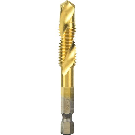 Foret Taraudeur Queue Hexagonale 6.35mm Pour Filetage M10 Profondeur 15mm Acier Rapide (1/5)