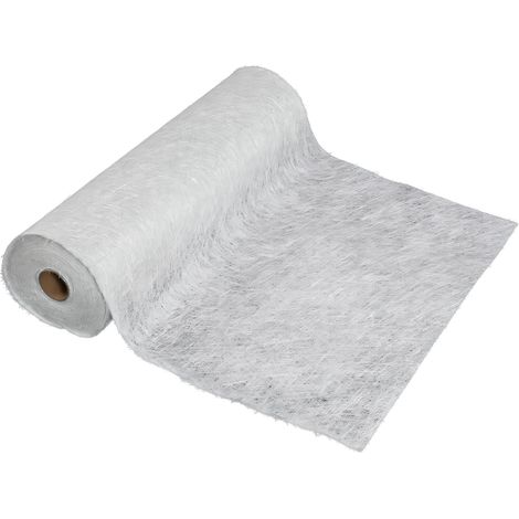 Fibre de verre 450 g/m², tapis en fibre de verre transparent, 1 x 10 m, pour résine époxy et polyester, réparation, bateau (1/5)