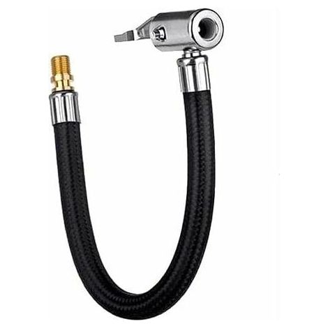 ZVD Tuyau de gonflage de pneu de voiture - Tuyau de gonflage Adaptateur de tube d'extension de pompe à air Twisted Tire Air Connection Locking Air Chuck Bicycle Motorcycle 20cm (1/4)