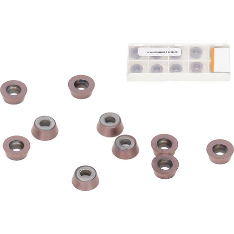 Jeu de 10 plaquettes de tournage carbure, lames de tour et fraise CNC, kit de remplacement RDMW1204MOEP (1/5)