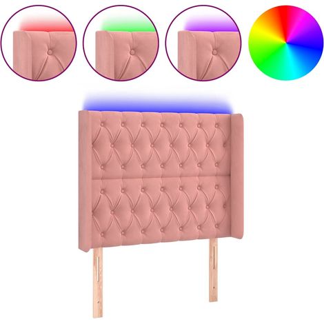 Maison Exclusive - Cabecero con LED de terciopelo rosa 103x16x118 (1/5)