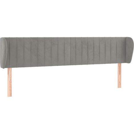 Maison Exclusive - Cabecero de terciopelo gris claro 183x23x78/88 (1/5)
