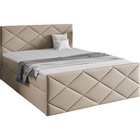 Cama continental Mons, Zetta 291, Continental, Doble, 180x200, Tapiz, Somieres, 184x213x103cm (1/5)