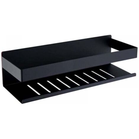 Étagère de Douche Auto-adhésif, Étagère Salle de Bain sans Perçage SUS304 Acier Inoxydable Adhésive Panier de Douche, Noir Mat 23CM (1/5)