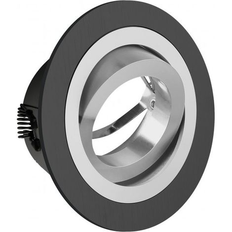 Spot de plafond MORENA orientable - encastrable - aluminium - NOIR - ø 9 cm (1/2)