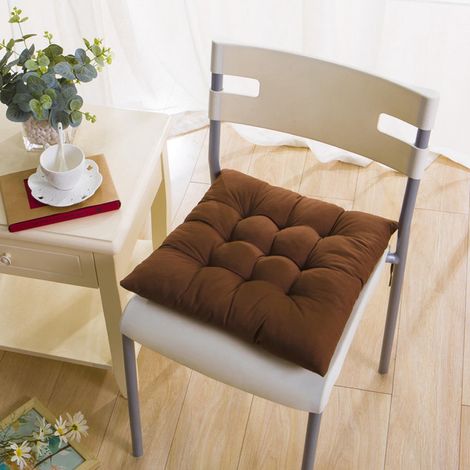 Coussin De Siege Carré - Tissu Velours Doux - Pour Chaise De Salle À Manger Bureau Extérieur Patio - 2 Pièces (1/3)