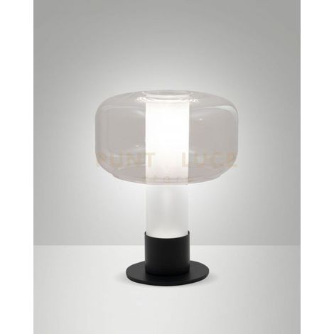 Lampada Da Tavolo Trasparente FLICK 1 Luce Design Metallo Vetro Classico Moderne