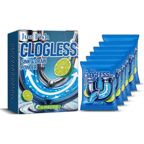 Poudre Déboucheur - Pour Canalisations Cuisine Salle De Bain Toilettes - Dissout Graisses Cheveux Obstructions - Désodorise - 1 Sachet (1/5)