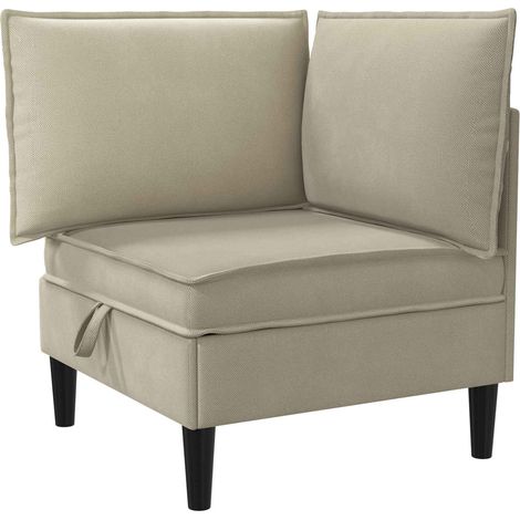 Ecksofa mit Stauraum Sand Samt vidaXL (1/5)